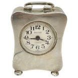 Small Silver carriage Clock. Birmingham 1911, E.F.Braham Ltd.