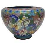 A Large Chinese Cloisonne Jardiniere, Floral Decorated