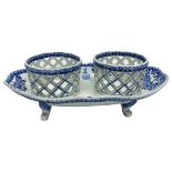 Late 19th Century French Faience Blue and White Serving Dish, Gien