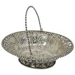 Small Decorative Georgian Silver Swing Handle Basket. London 1770