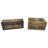 Asprey, London, a 19th century boulle stamp box; and another 19th century boulle Vesta box (2)