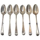 Set of Six 18th Century Silver Tea/Coffee Spoons.