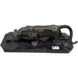 Patinated Hollow Cast Bronze of a Panther