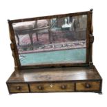 A Georgian Mahogany Three Drawer Dressing Mirror