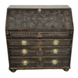 18th/19th Century Carved Oak Bureau