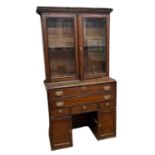 Georgian Oak Secretaire Bookcase