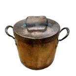 A Large Copper Coal Bucket and Lid