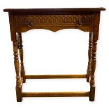 Modern Small Oak Hall Table with Carved Detail