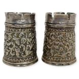 Unusual Pair of Indian Silver Castle Casters. 110 g. c.1900