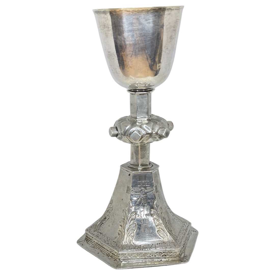 Early Silver Chalice. 292 g. Unmarked. Probably Continental and 17th Century