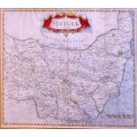 Robert Morden Hand Coloured Engraved Map of Suffolk