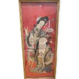 Large Chinese (?) c. 1930 Framed Embroidery,