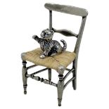 Novelty Silver Chair with Cat. Marked 925 Plus other Marks