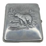 Unusual Russian Silver Cigarette Case. 180 g. c. 1945 (?). 875 mark