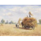 Arthur A Pank (British, 20th Century) Landscapes and Harvesting Scenes