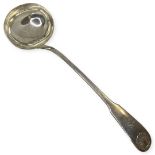 Scottish Georgian Silver Soup Ladle. 217 g. Edinburgh 1828, Andrew Wilkie and James Howden & Co.