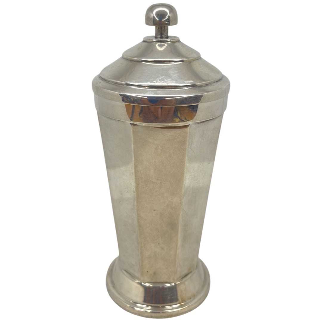 Good Quality Art Deco Push Button Sugar Dispenser. 240 g all in. Birmingham 1935, Elkington & Co.