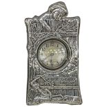 Unusual Silver Fronted mantel Clock. Birmingham 1906.