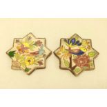 A Pair of 8 Pointed Qajar Style Ceramic Tiles