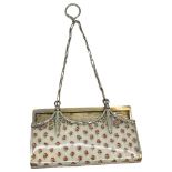 Good Quality Silver and Enamel Chatelaine Purse. 113 g. 900 Grade Silver