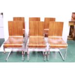 Set of Six Italian Walnut Dining Chairs