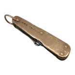 Small 9 ct Gold Mounted Travelling Compendium Penknife. 9ct/375 Marks, Birmingham 1900, Maker TBH