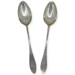 Scottish Provincial Silver. 2 Dundee Silver Teaspoons. 24 g. 1810, Edward Livingstone