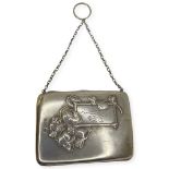 Chester Silver Art Nouveau Chatelaine Laether Lined Aide Memoire/Wallet. 137 g.