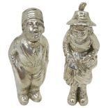 Continental Silver Man and Woman Cruet Set. 158 g. 800 Grade Silver