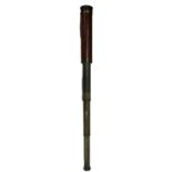 A Brass & Mahogany Three Draw Pocket Telescope, Engraved 'G Dixey London