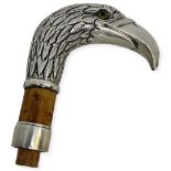 Silver Eagle Headed Cane Handle, London 1889 Maker W.B