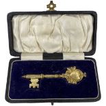 Cased Silver Gilt Commemoration Key. 33 g. Ster'g Silver (American)