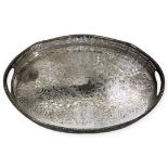 Oval Silver Plated Galleried Tray. The Cutlers Company