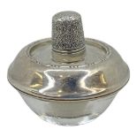Unusual American Silver Mounted Table Lighter with a Charles Horner Thimble Cover c. 1930