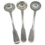 Scottish Provincial Silver. 3 Arbroath Silver Salt Spoons. 27 g. Arbroath 1835, Andrew Davidson