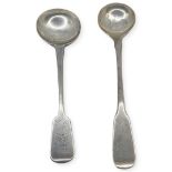 Two Provincial Silver Salt Spoons. 17 g. Exeter 1928, G.Ferris and Josiah Williams and Bros.