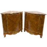 PAIR OF FRENCH PARQUETRY CORNER CABINETS, 19TH CENTURY