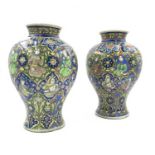 A PAIR OF QAJAR VASES WITH FLORAL DESIGN, IRAN, 19TH CENTURY
