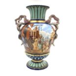 ORIENTAL PORCELAIN VASE DEPICTING ARAB MARKET