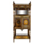 19TH CENTURY SPANISH NASRID REVIVAL PARQUETRY WOOD CABINET