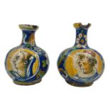 A PAIR OF MAIOLICA POLYCHROME VASES, ITALY, 18TH CENTURY