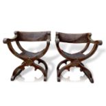PAIR OF SPANISH HIP-JOINT CHAIRS, 19TH CENTURY