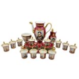 19TH CENTURY PARIS PORCELAIN TEA SET FEATURING NAPOLEONIC PORTRAITS