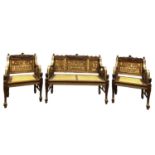 A FINE 19TH CENTURY EGYPTIAN REVIVAL SET OF THREE FURNITURE