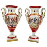 PAIR OF PORCELAIN EMPIRE STYLE VASES MARKED PARIS