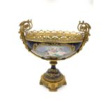 MASSIVE SEVRES STYLE PORCELAIN AND GILT BRONZE CENTREPIECE