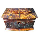 Late 18th/ Early 19th Century Tortoiseshell Inlaid Mother of Pearl Tea Caddy for Restoration
