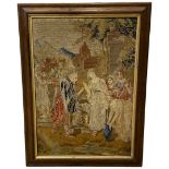 Large 19th Century Framed Hand Woven Italian Scene 59 x 84cm