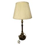 Turned Wooden Brass Mounted Table Lamp 60cm