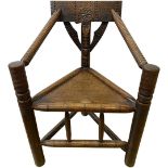 Carved Nordic Monk's Chair